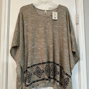 Roper Tan and Black Pancho Top